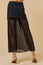 Load image into Gallery viewer, Black Mixed Media Maxi Skirt