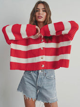 Load image into Gallery viewer, Red Stripe Cardigan