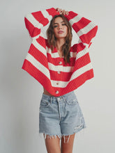 Load image into Gallery viewer, Red Stripe Cardigan