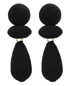 Black Thread Drop Earrings