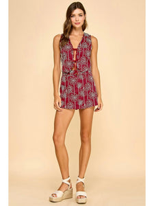 Crimson Embroidered Vest & Skort Set