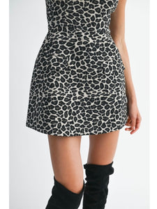 Leopard Jacquard Mini Dress