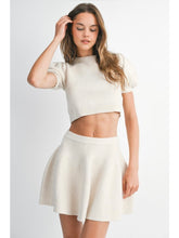 Load image into Gallery viewer, Cream Puff Sleeve Top &amp; Mini Skirt Set
