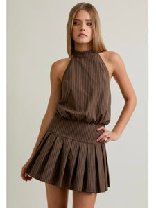 Brown & Beige Stripe Dress
