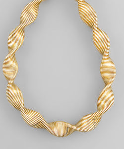 Gold Twist Omega Chain Necklace