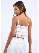 Load image into Gallery viewer, White Ruffle Crop Top
