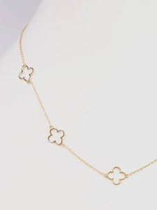 Gold Open Clover Necklace