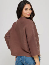 Load image into Gallery viewer, Chocolate Ribbed Mock Neck Top
