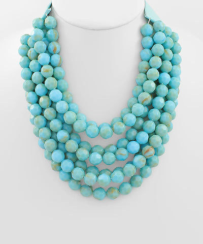 Turquoise Faceted Gemstone Necklace
