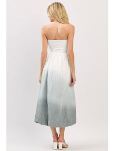 Ivory & Grey Ombré Strapless Dress