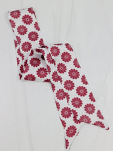 Load image into Gallery viewer, Crimson Floral Gold Cross Scarf Necklace
