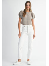 Load image into Gallery viewer, Mocha Puff Sleeve Knit Top

