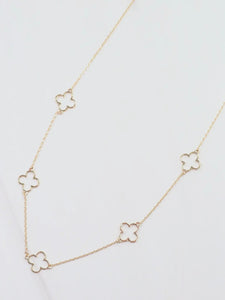 Gold Open Clover Necklace