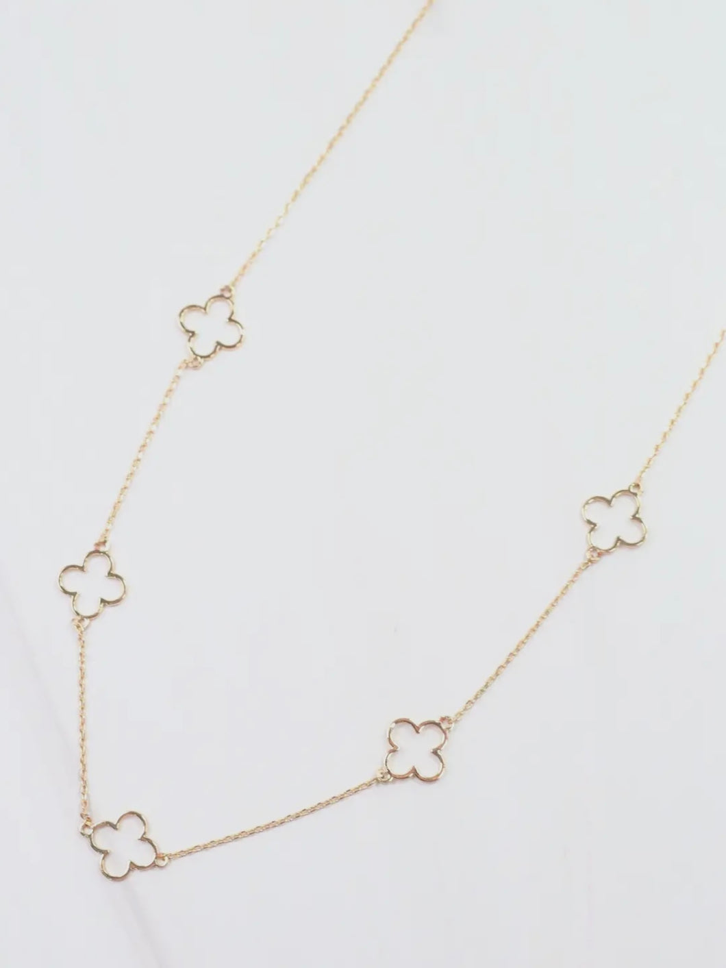 Gold Open Clover Necklace