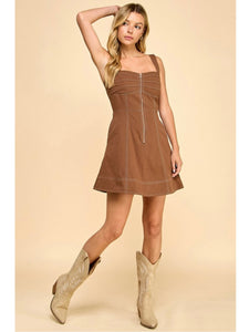 Mocha Zip Front Dress