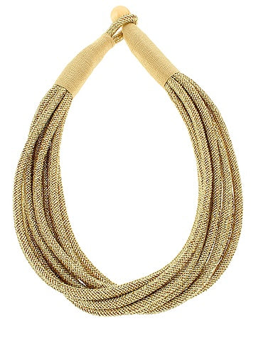 Gold 8 Row Layered Rope Necklace