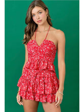 Load image into Gallery viewer, Red Floral Ruffle Skort
