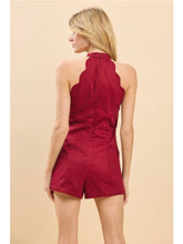 Load image into Gallery viewer, Crimson Scalloped Romper
