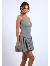 Load image into Gallery viewer, Black Gingham Drop Waist Mini Dress
