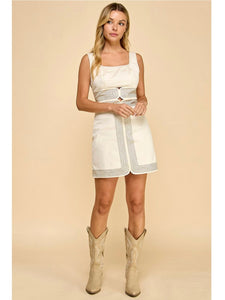 Cream Stitch Detail Dress