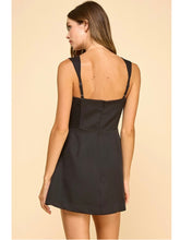 Load image into Gallery viewer, Black Square Neck Flap Pocket Dress
