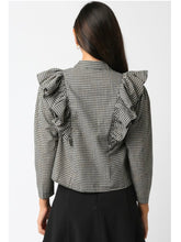 Load image into Gallery viewer, Black &amp; Taupe Gingham Top
