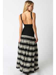 Black & White Stripe Maxi Dress