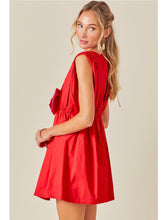 Load image into Gallery viewer, Red &amp; Pink Colorblock Bow Dress
