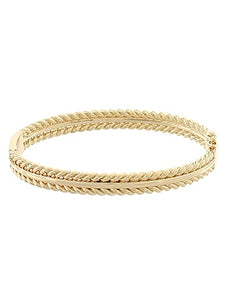 Gold Twist Texture Pattern Bangle