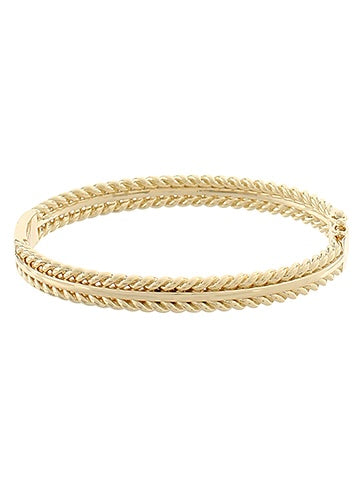 Gold Twist Texture Pattern Bangle