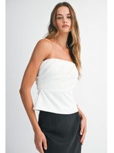 Load image into Gallery viewer, White Strapless Ruched Top
