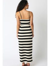 Load image into Gallery viewer, Black &amp; Ivory Dallas Stripe Maxi Dress
