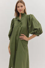 Load image into Gallery viewer, Olive Scallop Hem Midi Dress
