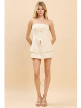Load image into Gallery viewer, Ivory Strapless Button Mini Dress
