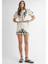 Load image into Gallery viewer, Taupe Embroidered Crop Top &amp; Skirt Set
