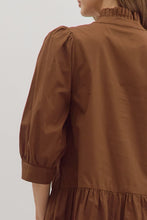 Load image into Gallery viewer, Brown Floral Embroidered Dress
