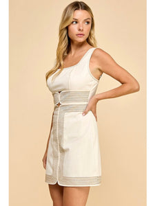 Cream Stitch Detail Dress