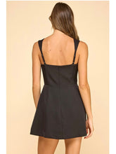 Load image into Gallery viewer, Black Square Neck Flap Pocket Dress

