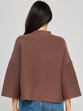 Load image into Gallery viewer, Chocolate Ribbed Mock Neck Top
