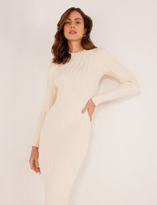 MinkPink Cream Hazel Midi Dress