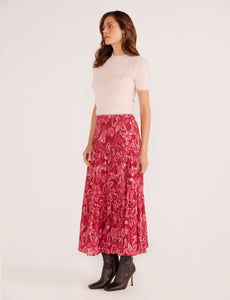 MinkPink Floral Mae Tiered Midi Skirt