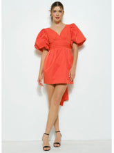 Load image into Gallery viewer, Orange Open Bow Back Dress
