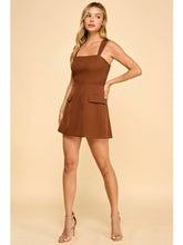 Load image into Gallery viewer, Mocha Square Neck Flap Pocket Dress
