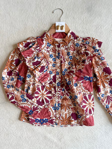 Cream & Rust Print Top