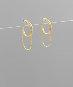 Gold Chain Drop Hoops