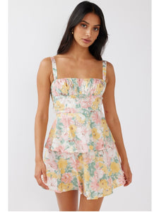 Blush Floral Print Mini Dress