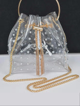 Load image into Gallery viewer, Clear Pearl Studded Bucket Bag
