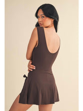 Load image into Gallery viewer, Chocolate Wrap Tie Front Athleisure Dress
