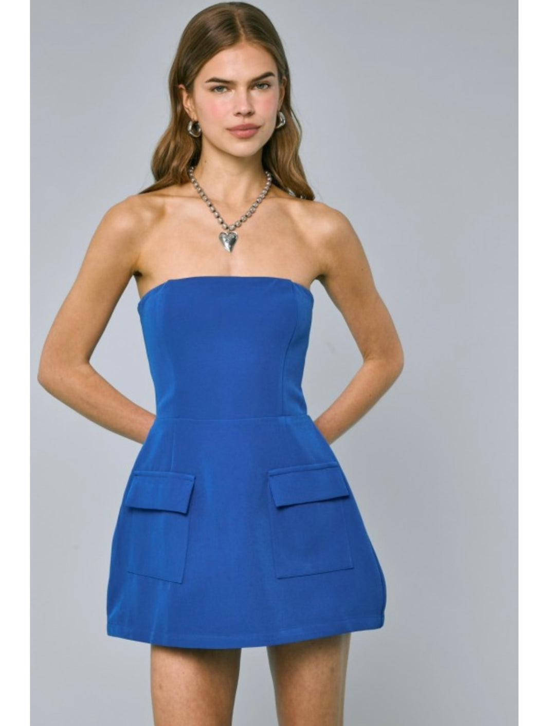 Royal Blue Strapless Mini Dress