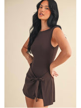 Load image into Gallery viewer, Chocolate Wrap Tie Front Athleisure Dress
